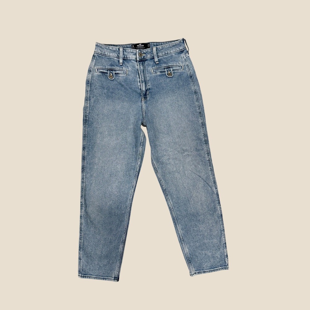 Hollister Ultra High-Rise Mom Jean Light Wash W28 L27 Vintage Stretch 7R